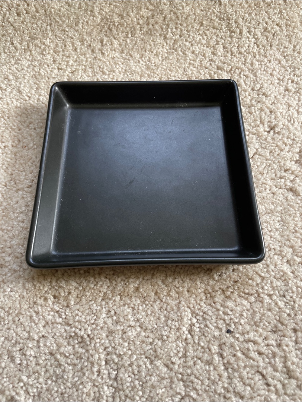 IKEA IDEAL candle dish Black Square Ceramic Serving Dish - Home Kitchen